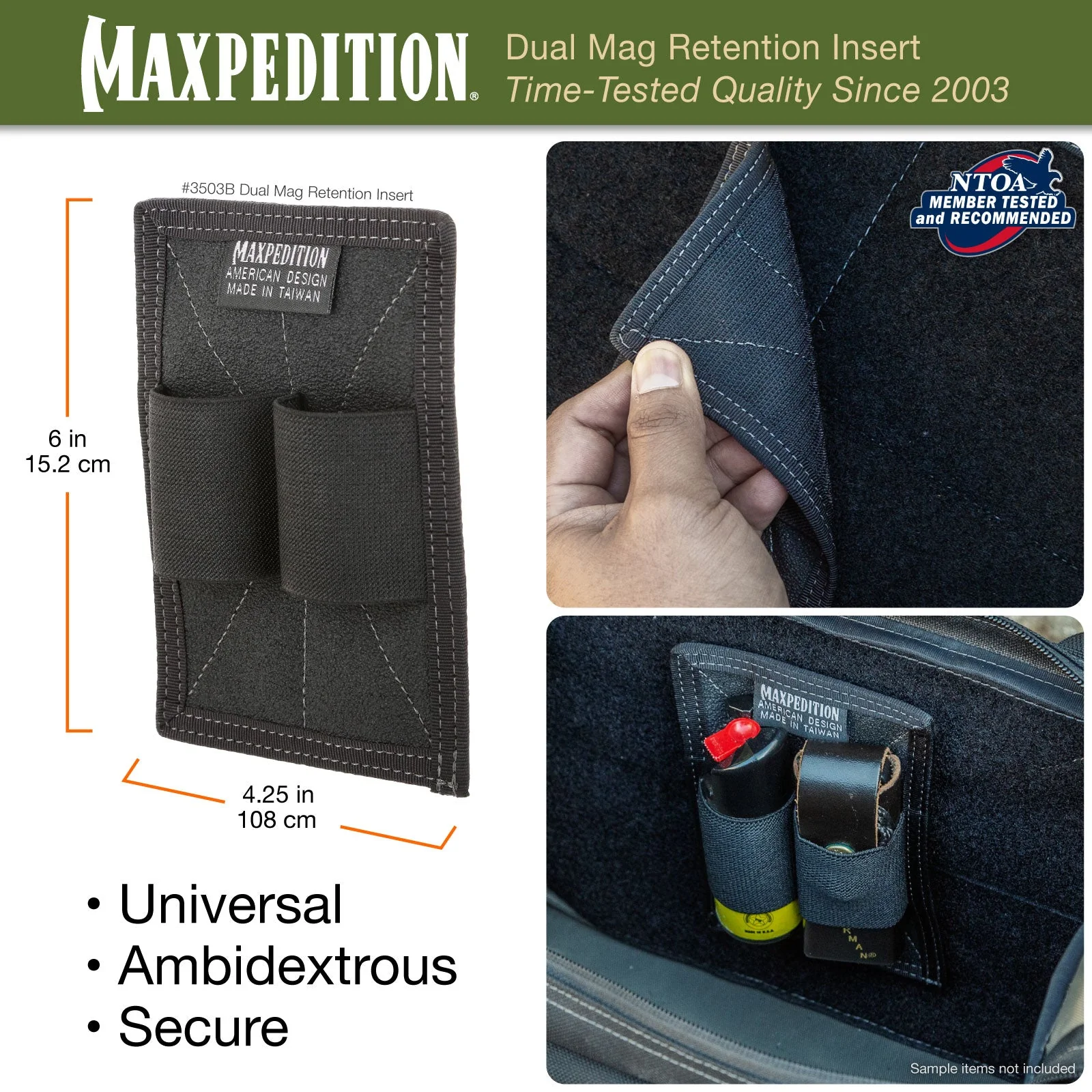 Dual Mag Retention Insert (Black) (Buy 1 Get 1 Free. Mix and Match in Multiples of 2. All Sales Final.) - Image 3