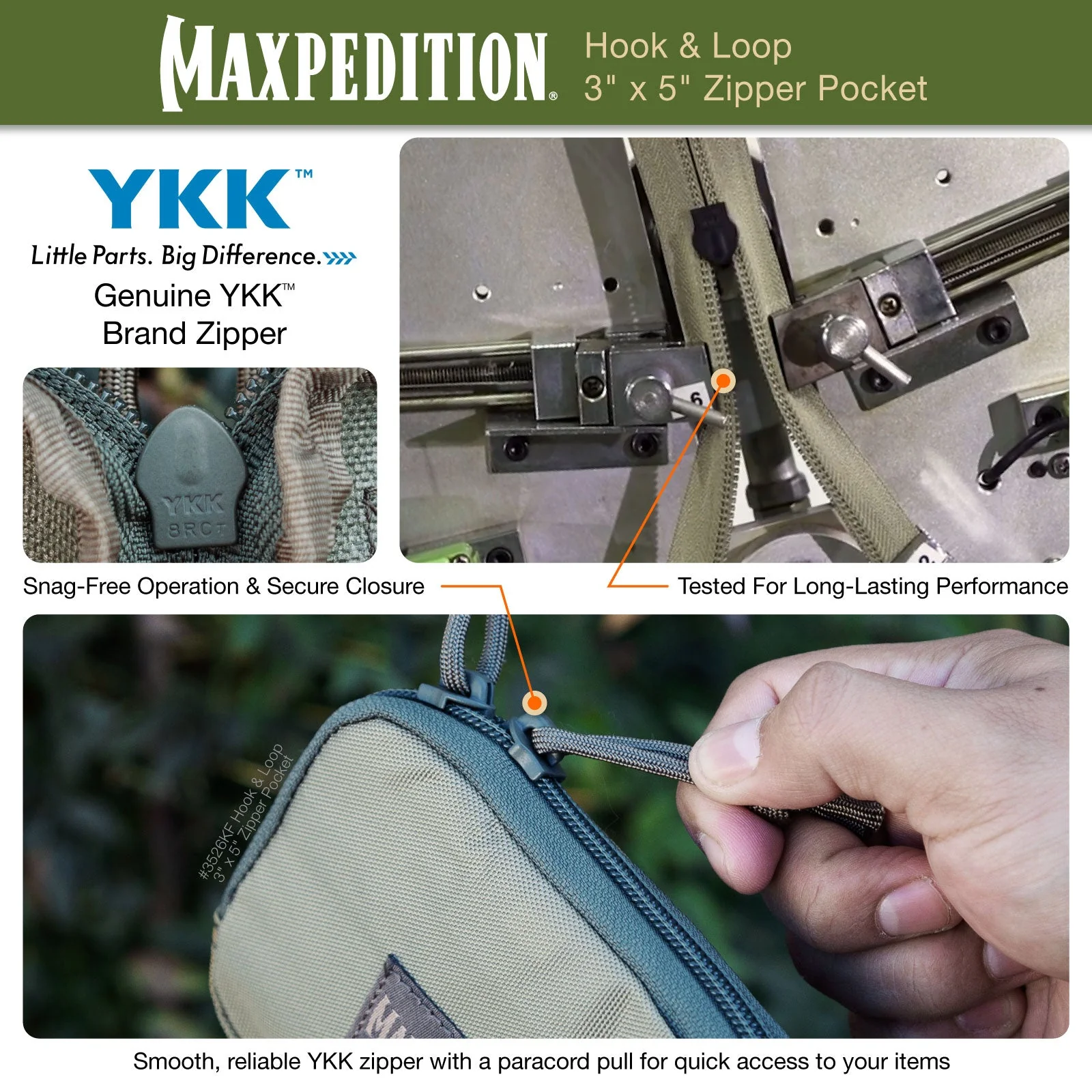 Hook & Loop 3" x 5" Zipper Pocket (Buy 1 Get 1 Free. Mix and Match in Multiples of 2. All Sales Final.) - Image 5