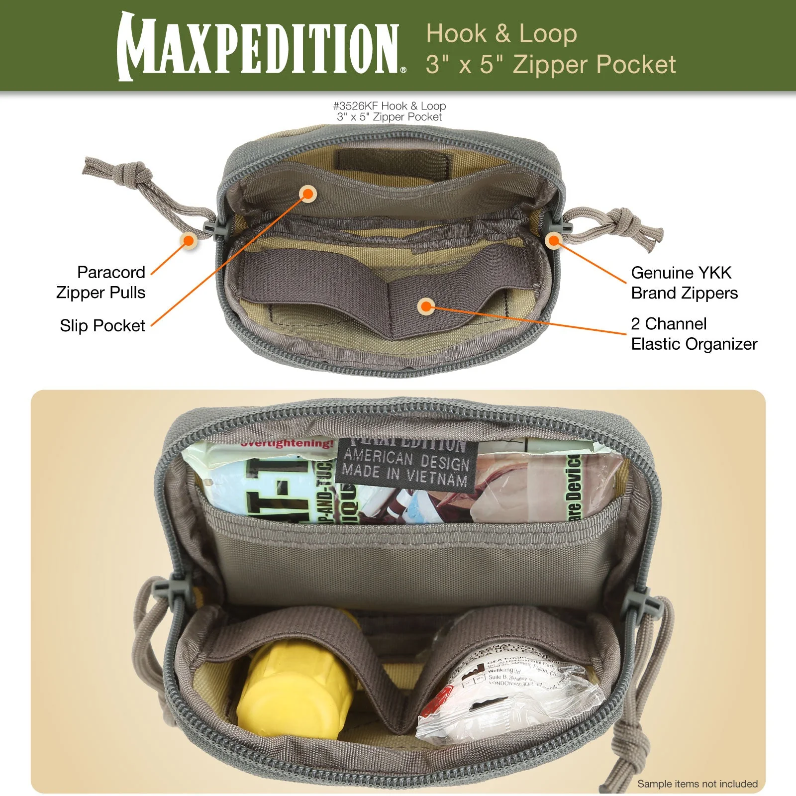 Hook & Loop 3" x 5" Zipper Pocket (Buy 1 Get 1 Free. Mix and Match in Multiples of 2. All Sales Final.) - Image 6