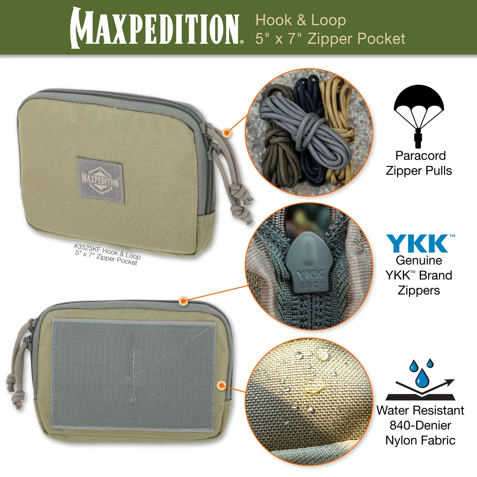 Hook & Loop 5" x 7" Zipper Pocket - Image 3