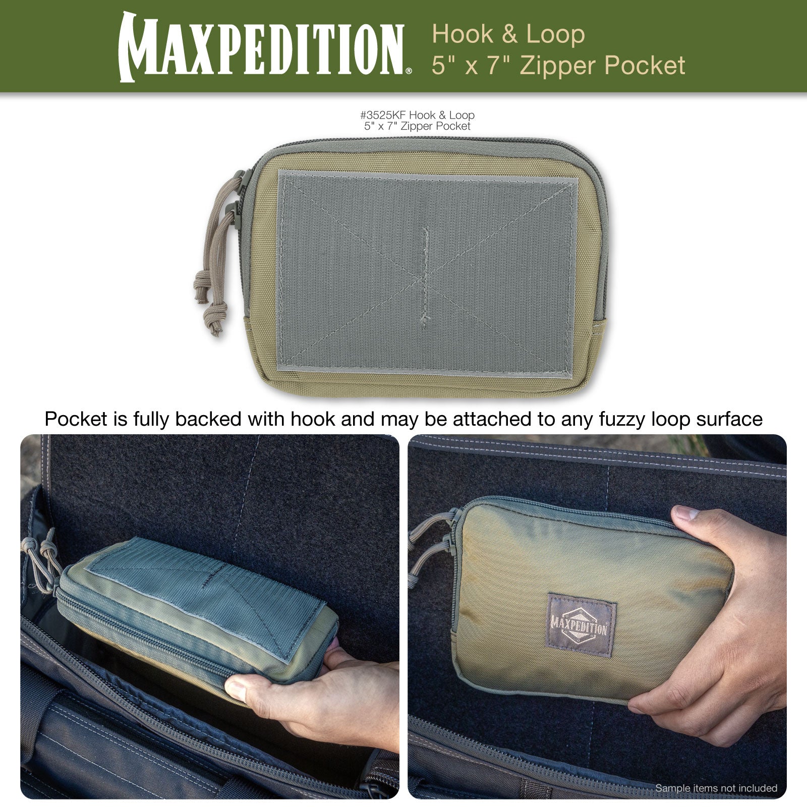 Hook & Loop 5" x 7" Zipper Pocket - Image 5