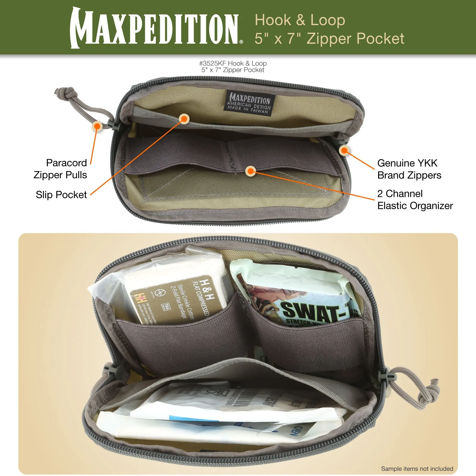 Hook & Loop 5" x 7" Zipper Pocket - Image 6