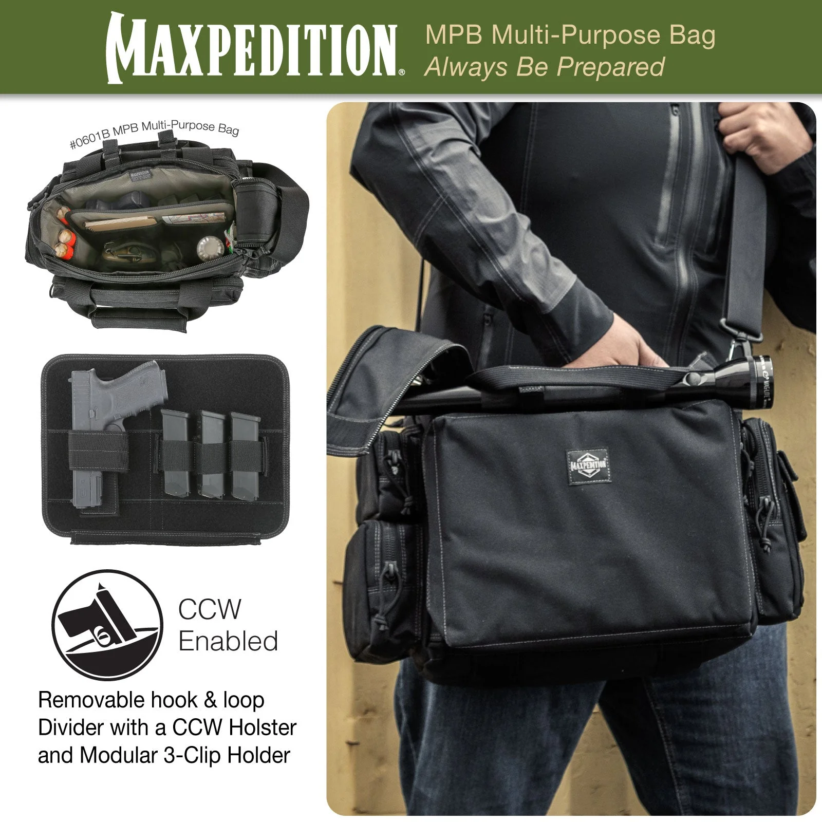 MPB Multi-Purpose Bag (Black) (Buy 1 Get 1 Free. Mix and Match in Multiples of 2. All Sales Final.) - Image 5