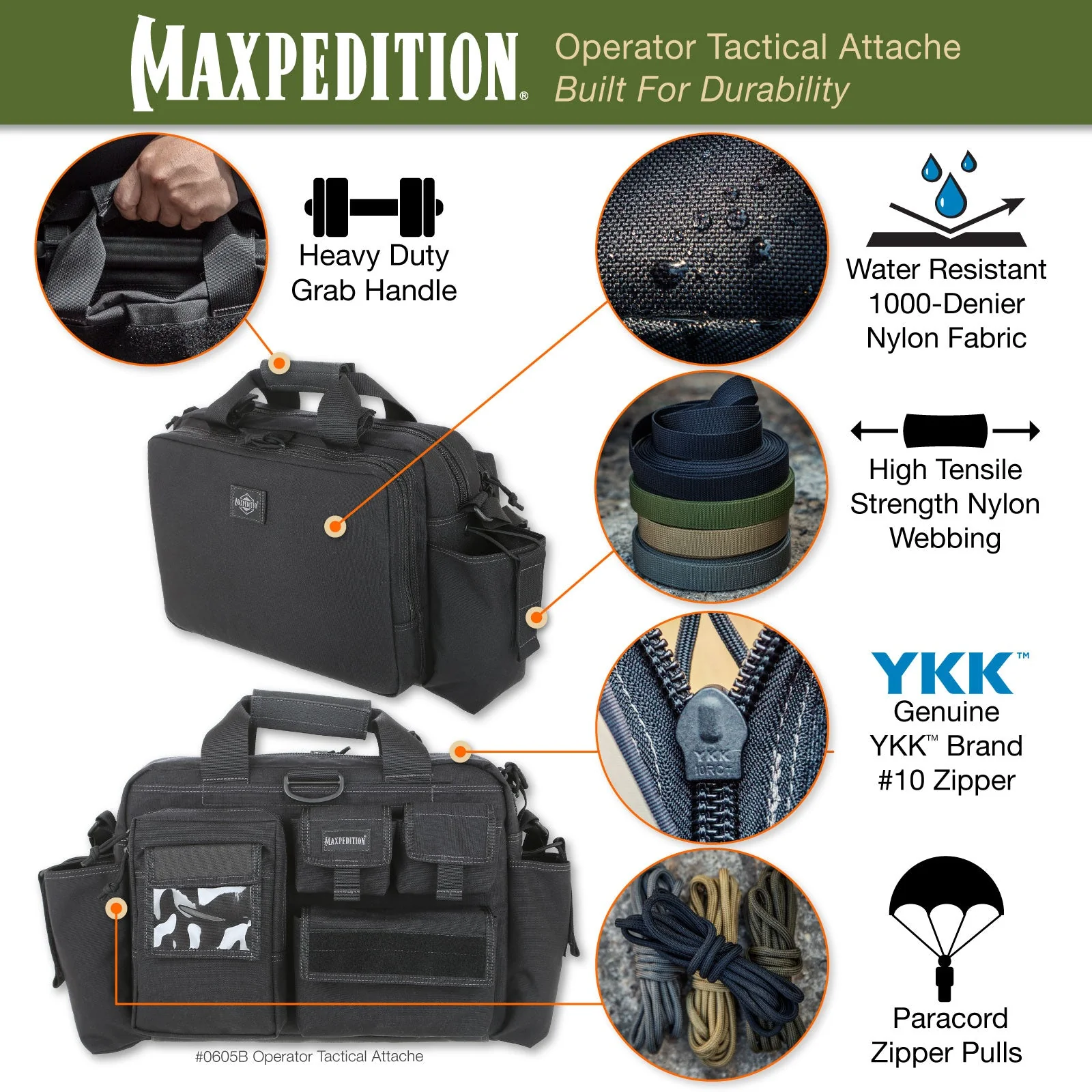 Operator Tactical Attache (Black) (Buy 1 Get 1 Free. Mix and Match in Multiples of 2. All Sales Final.) - Image 4