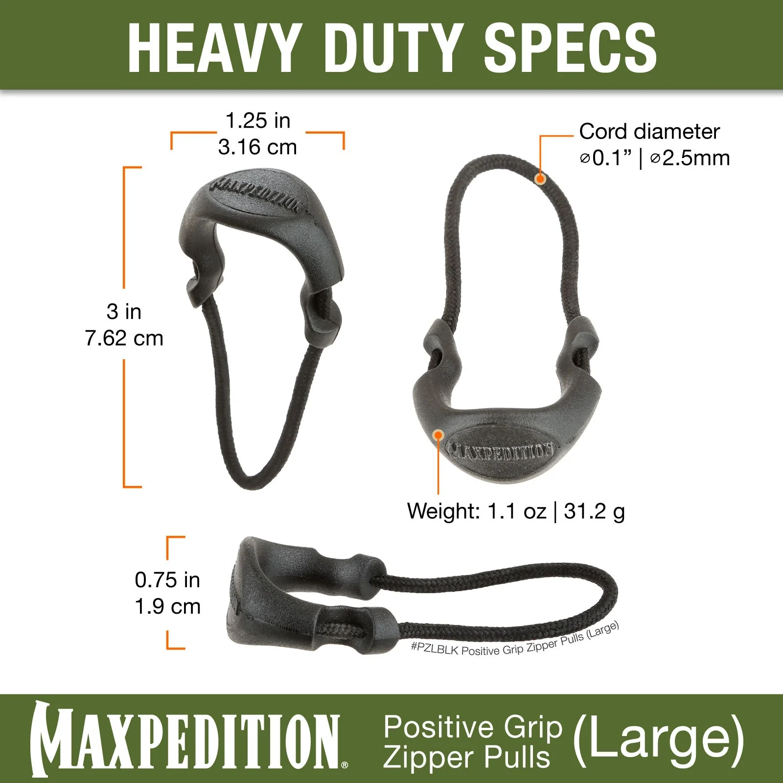 PZL Positive Grip Zipper Pulls (Pack of 6) (Large) - Image 6