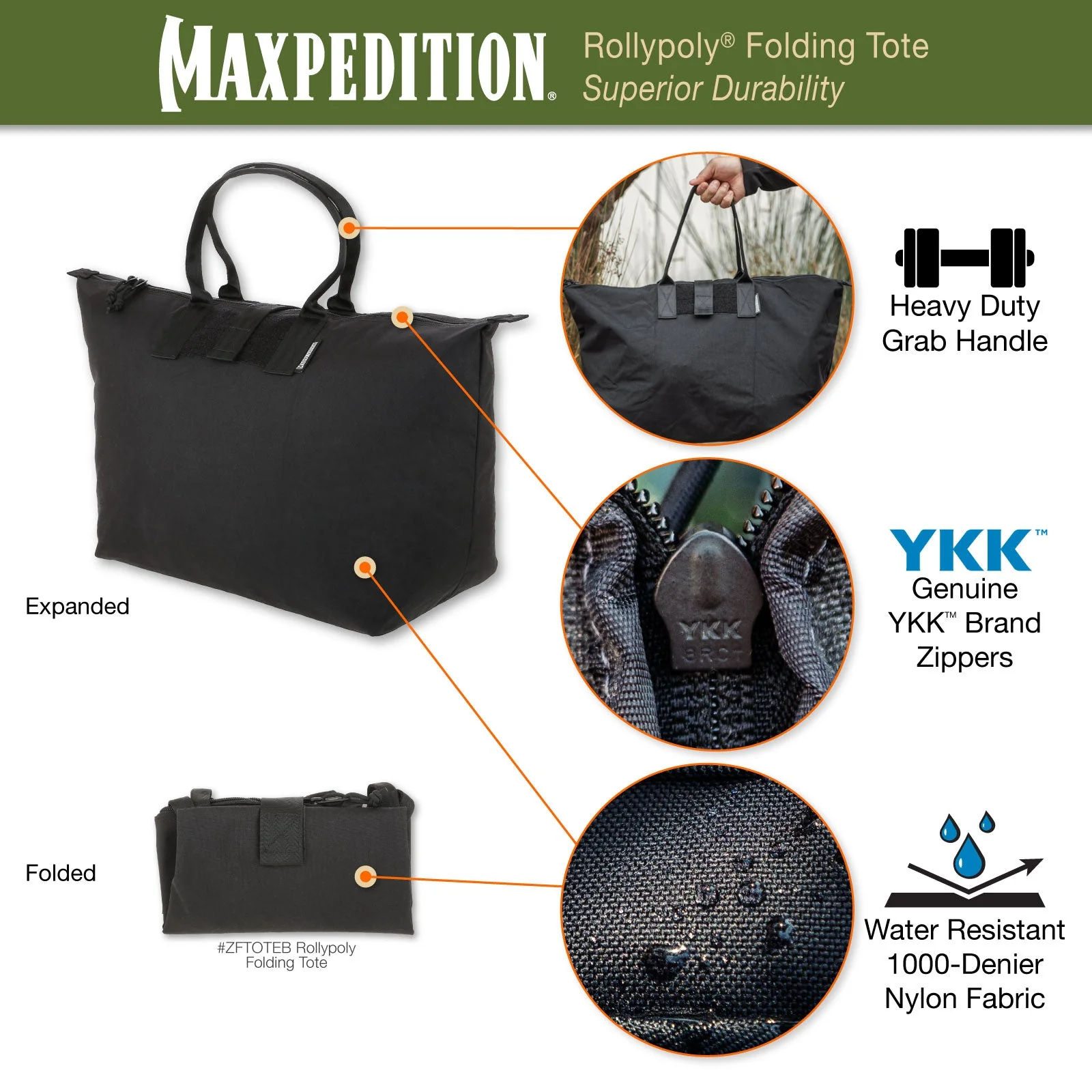 Rollypoly Folding Tote (CLOSEOUT SALE. FINAL SALE.) - Image 4