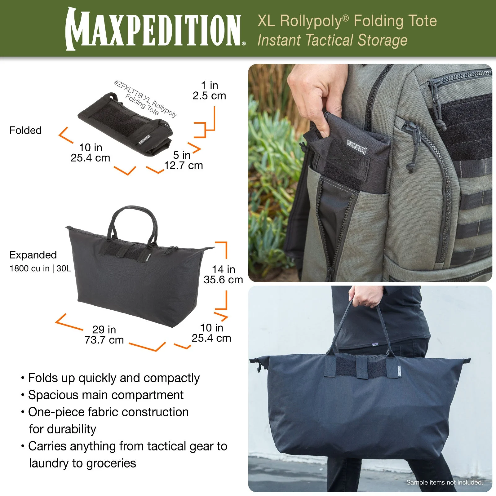 XL Rollypoly Folding Tote (CLOSEOUT SALE. FINAL SALE.) - Image 4
