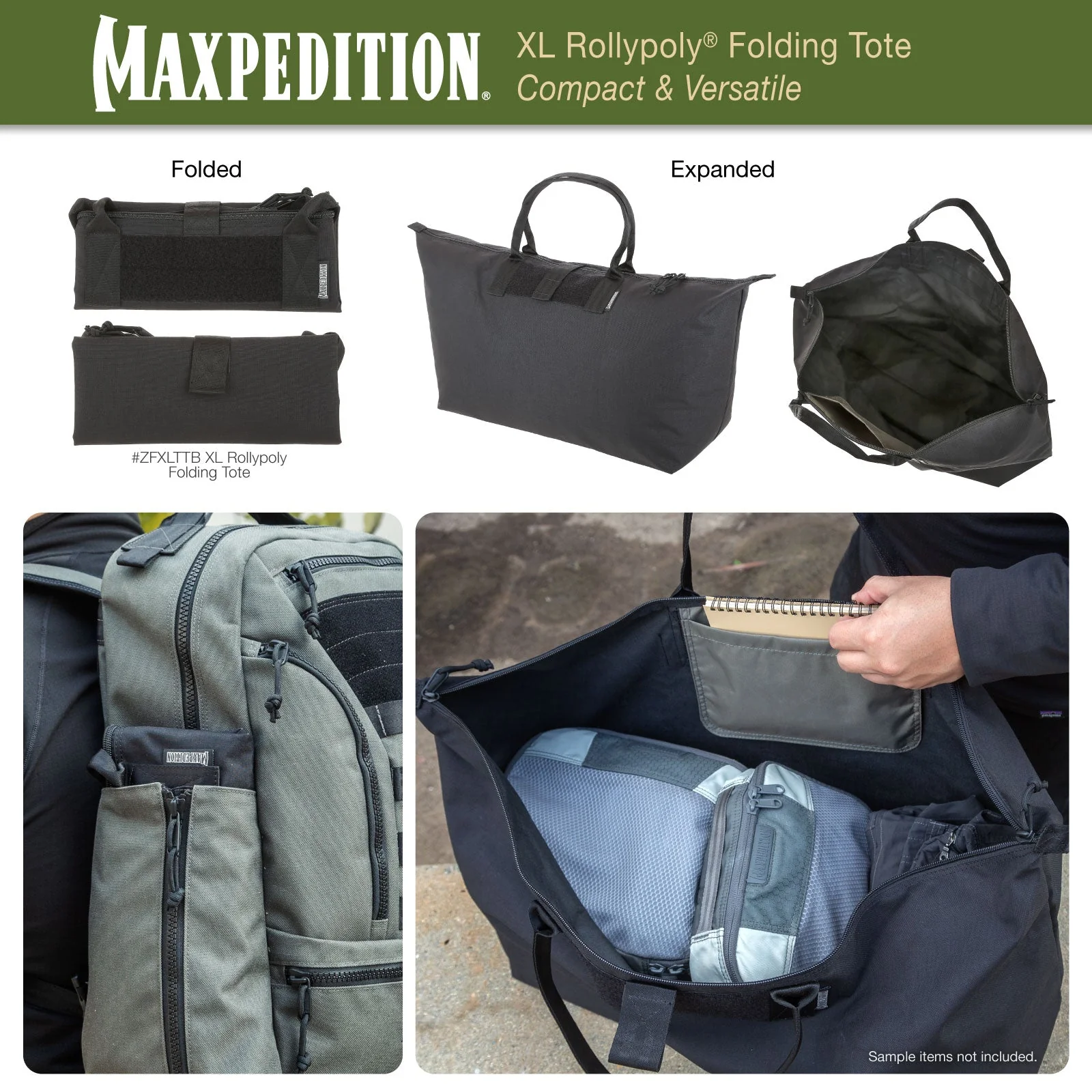 XL Rollypoly Folding Tote (CLOSEOUT SALE. FINAL SALE.) - Image 6